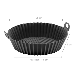 Korkmaz Airfryer Silikon Pişirme Kabı Siyah A5598 - 2