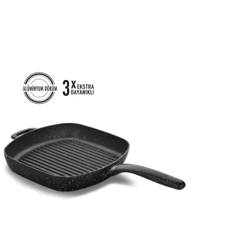 Korkmaz Gusto Volkanit 28x28 cm Kare Grill Tava A1373 - 1