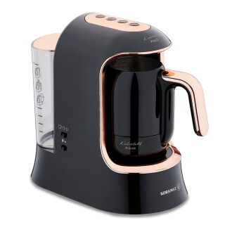 Korkmaz Kahvekolik Deluxe Aqua Siyah/Rosagold Kahve Makinası A862-04 - 1