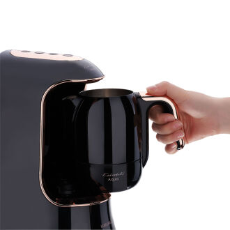 Korkmaz Kahvekolik Deluxe Aqua Siyah/Rosagold Kahve Makinası A862-04 - 3