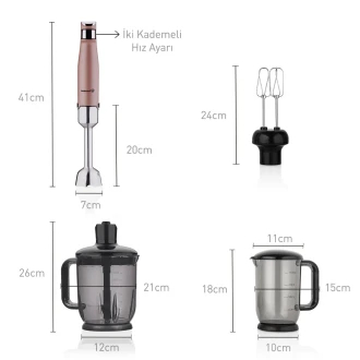 Korkmaz Performix Mega Rosagold Blender Set A449-01 - 2