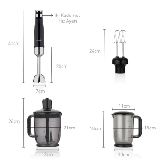 Korkmaz Performix Mega Siyah Blender Set A449 - 2