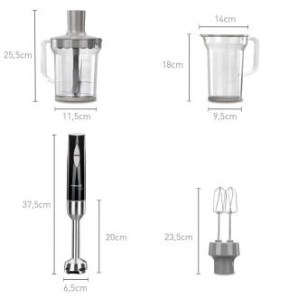 Korkmaz Vertex Mega Inox/Siyah Blender Set A445 - 3